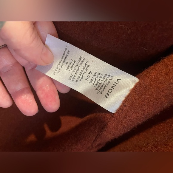 VINCE Luxe Oversized Wool Blanket Coat in Rust. Size XL. VGUC. - Picture 6 of 6